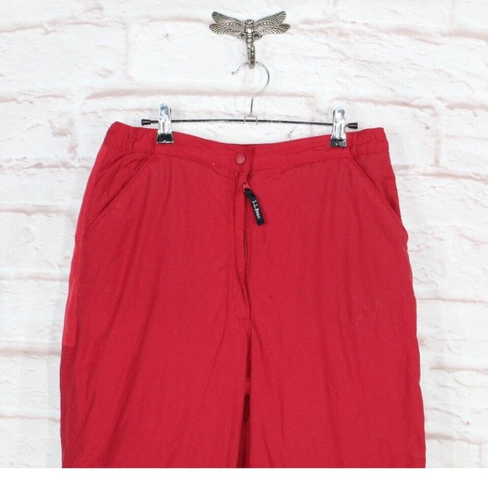 LL Bean Red Nylon Polyester Lined Insulated Pants Size 18 - Picture 2 of 10